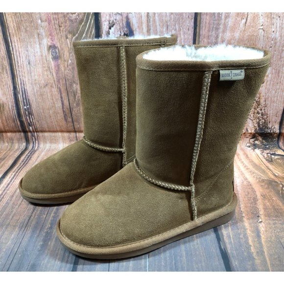 Minnetonka Olympia Brown Sheepskin Mid-Calf Boots Womens 6 (n6L) - Picture 1 of 10
